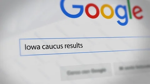 Google Search Engine - Search For Iowa caucus results Stock Footage 125138377