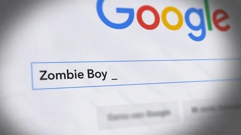 Google Search Engine - Search For Zombie Boy Rick Genest death Stock Footage 94911282