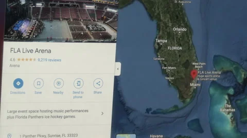 Google Search For The NHL All-Star Game, Fla Live Arena, Miami Stock Footage 221645577