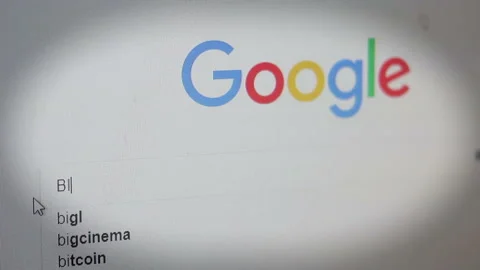 Google Search - search for information on the mining of bitcoins Stock Footage 87288883