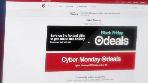 Google Search For Target, Black Friday, Cyber Monday Deals 스톡 동영상 222402879