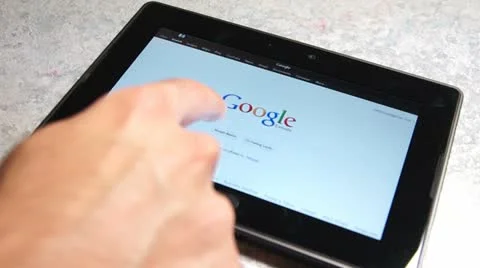 Google Search On Touch Screen Tablet - Full HD 库存影片 12145568