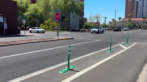 A Google Waymo driverless car in downtown Phoenix Stock Footage 238850119