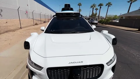 Google Waymo driverless vehicle front end Stock Footage 238849985