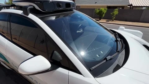 Google Waymo self driving car idles Stock Footage 238849983