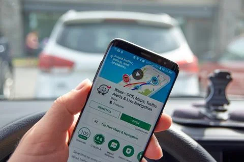 Google Waze GPS navigation Stock Photos