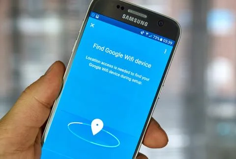 Google Wifi app Stockfoto's