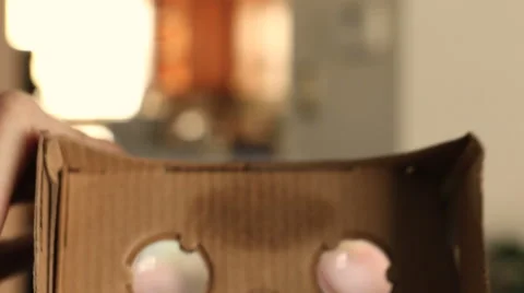 GoogleCardboard VR Put On POV Stock Footage 62794335