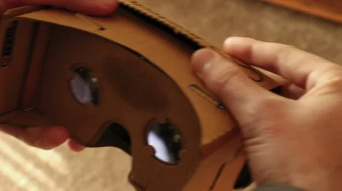 GoogleCardboard VR Setup-CU Stock Footage 62794341