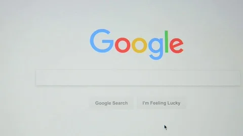 Google.com homepage. Google's empty search bar. Stock Footage 77759558