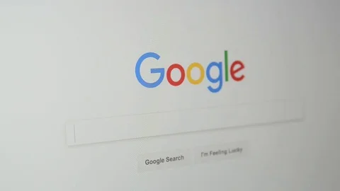 Google.com homepage. Google's empty search bar. Stock Footage