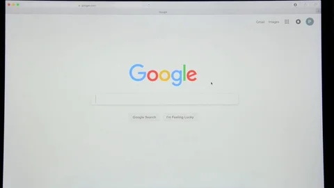 Google.com homepage. Google's empty search bar. Stock Footage 77759637