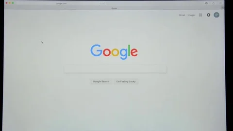 Google.com homepage. Typing word “amazon” in Google's search bar. Stock Footage 77759649