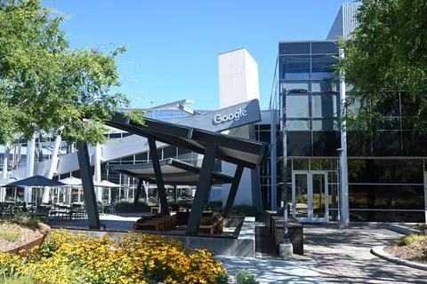 The Googleplex  headquarters complex of Google Stock Photos