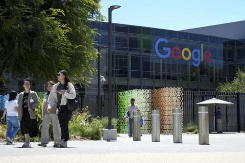 Googleplex in Mountain View after EU fines Google 890 million euros, USA - 23 Ju Stock Photos