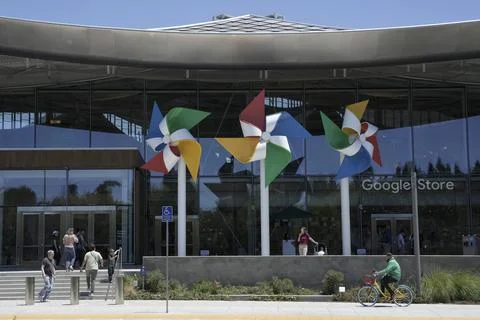 Googleplex in Mountain View after EU fines Google 890 million euros, USA - 23 Ju Stock Photos
