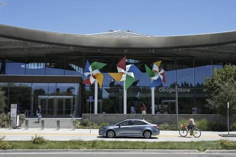 Googleplex in Mountain View after EU fines Google 890 million euros, USA - 23 Ju Stock Photos