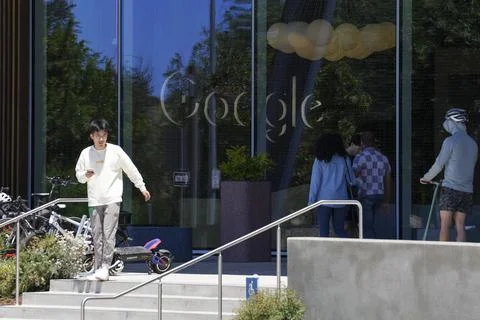 Googleplex in Mountain View after EU fines Google 890 million euros, USA - 23 Ju Stock Photos