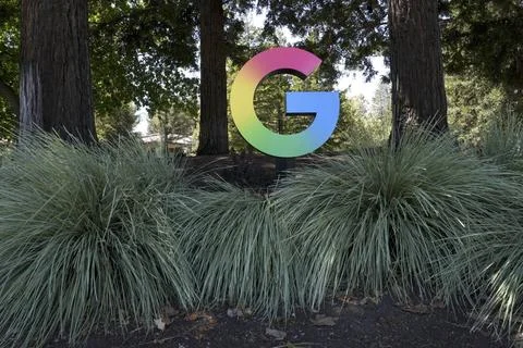 Googleplex in Mountain View after EU fines Google 890 million euros, USA - 23 Ju Stock Photos