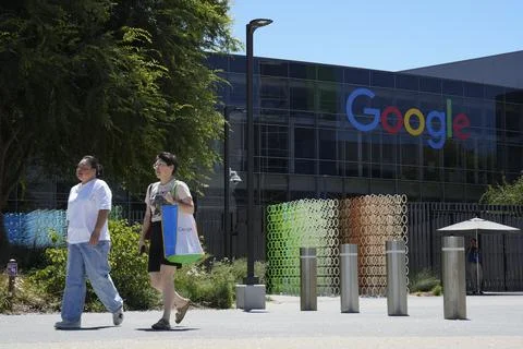 Googleplex in Mountain View after EU fines Google 890 million euros, USA - 23 Ju Stock Photos