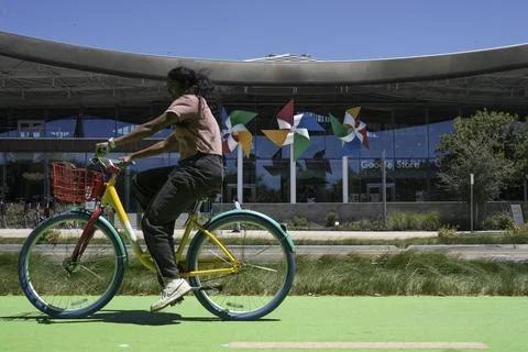 Googleplex in Mountain View after EU fines Google 890 million euros, USA - 23 Ju Stock Photos