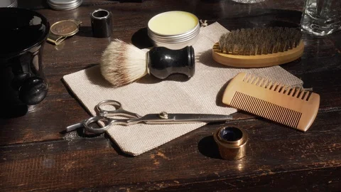 Gooming Kit Barber Shop Stock Footage 123731358