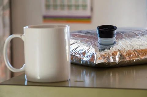 Goon sack lying on a kitchen bench Stock Photos