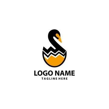 Goose eggs hatch logo design vector Stock-Illustration
