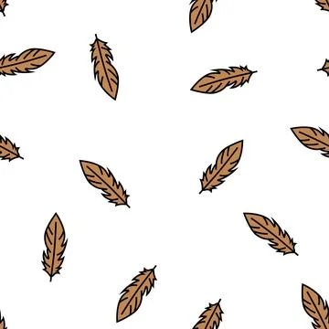 Goose feather soft fluffy vector seamless pattern Stock Illustration