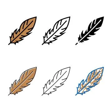 Goose feather soft series fluffy color icon vector Stock Illustration