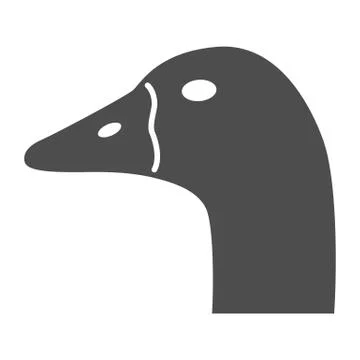 Goose head solid icon, Farm animals concept, domestic fowl portrait sign on Stock Illustration