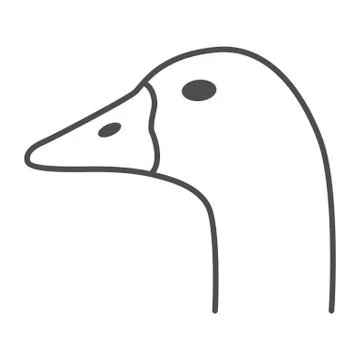 Goose head thin line icon, Farm animals concept, domestic fowl portrait sign on Stock Illustration