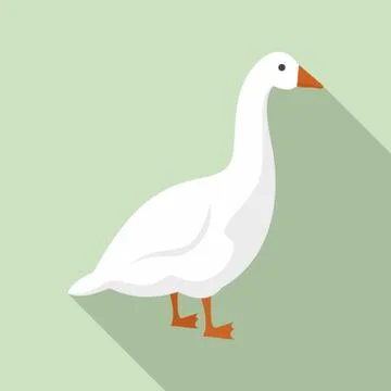 Goose icon, flat style Illustrazione stock