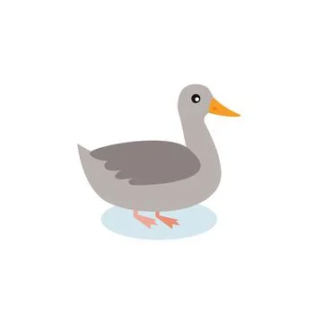 Goose icon flat style on white background Illustrazione stock