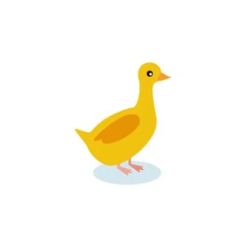 Goose icon flat style on white background 스톡 일러스트