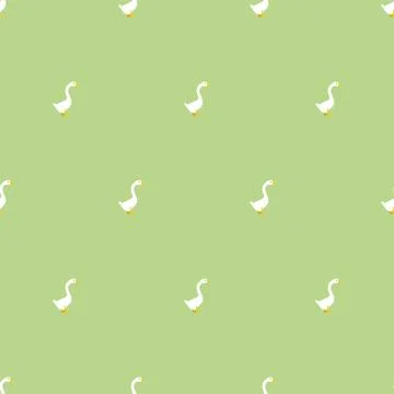 Goose pattern seamless. farm bird background. Baby fabric texture Stock Illustration