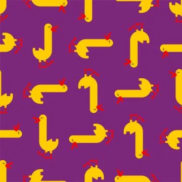 Goose pattern seamless. long-necked water bird background. Vector texture Stock Illustration