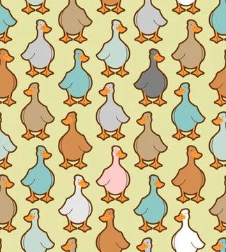 Goose Pattern seamless. waterfow Background. Baby fabric texture Stock Illustration