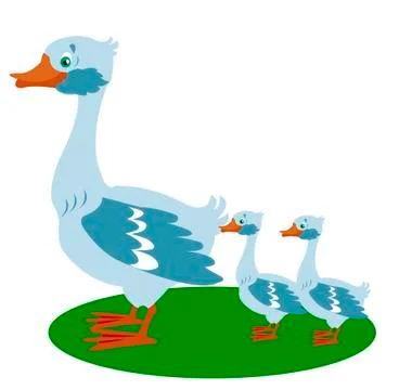 Goose with small goose Stock Illustration
