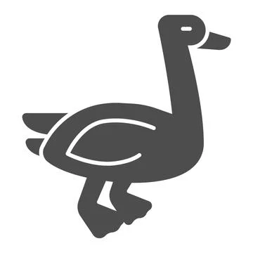 Goose solid icon, farm garden concept, Farm waterbird sign on white background Stockillustratie