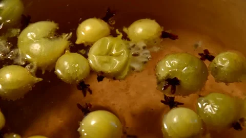 Gooseberry compote Stock Footage 328639115