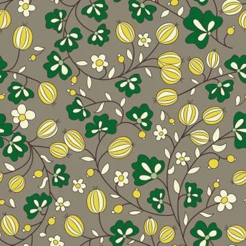 Gooseberry seamless texture. vector pattern Illustrazione stock