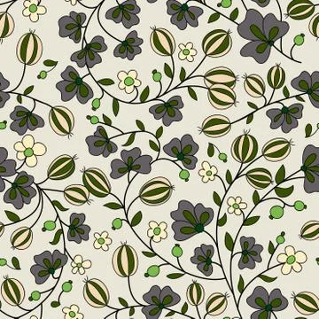 Gooseberry seamless texture. vector pattern Stock Illustration