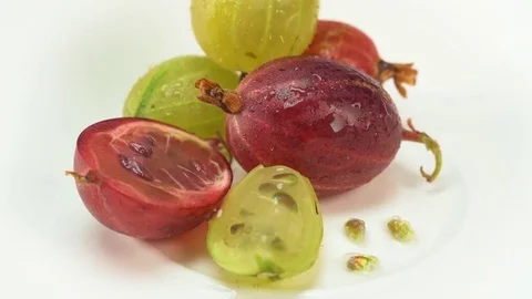 A gooseberry on a white background Stock Footage 77715063