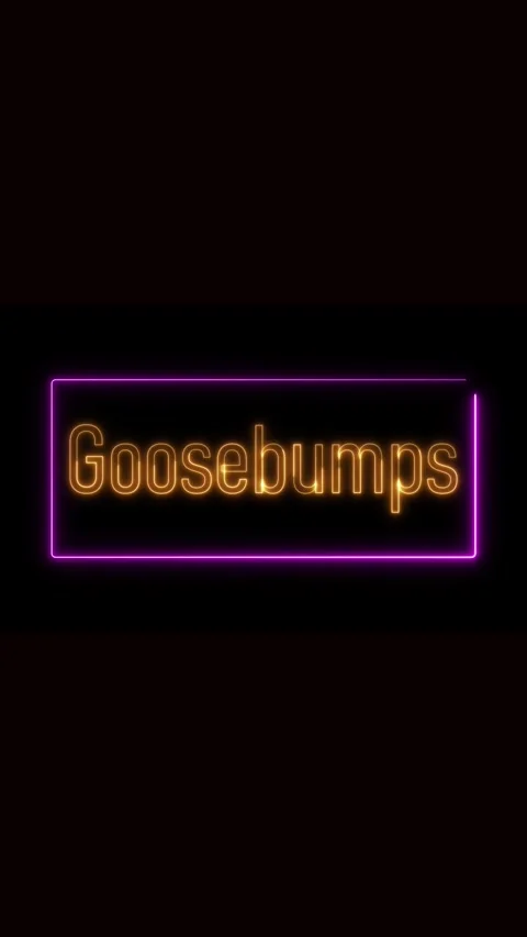 Goosebumps text glowing softly on a vibrant rectangular frame for vertical .. Stock Footage 315015458