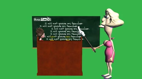 Goosing Teacher (Green Screen Version:  Matte + Loop Video stock 43509482