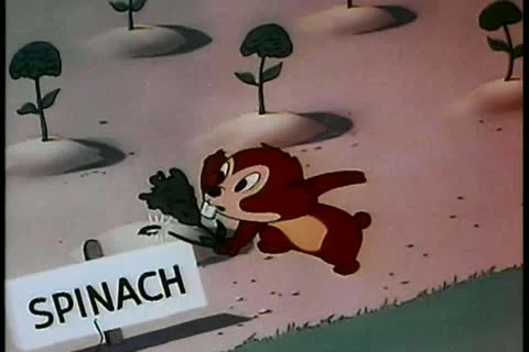 Gopher eating spinach plant Stock Footage 11345784