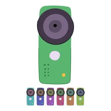 Gopro action camera vector cartoon graphic Stock Illustration