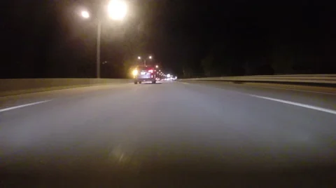 GoPro attached to bumper of car at night - 38 Stock Footage 63209529
