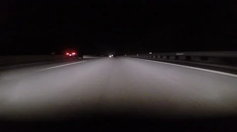 GoPro attached to bumper of car at night - 63 Stock Footage 63218092